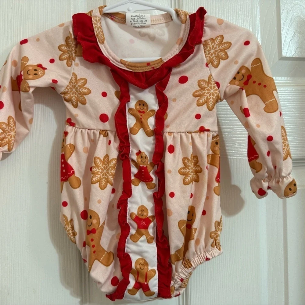 Boutique Gingerbread Man Romper
